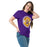 Woman wearing Jersey Village High School Falcons Purple Classic Unisex T-shirt 203