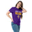 Woman wearing Jersey Village High School Falcons Purple Classic Unisex T-shirt 024