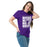 Woman wearing Morton Ranch High School Mavericks Purple Classic Unisex T-shirt 223
