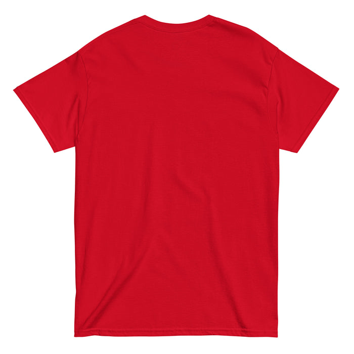 Back view of Langham Creek High School Lobos Red Classic Unisex T-shirt 222