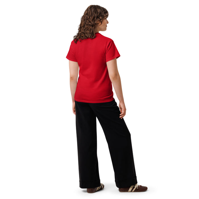 Back view of Tomball High School Cougars Classic Unisex Red T-shirt 024