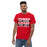 Man wearing Del Valle High School Cardinals Red Classic Unisex T-shirt 238