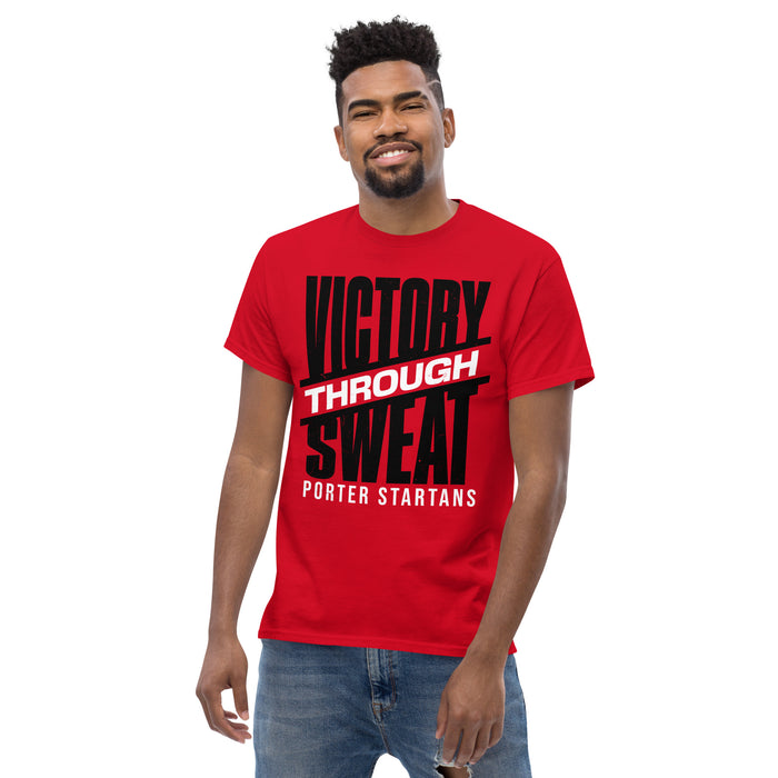 Front view of Porter High School Spartans Red Classic Unisex T-shirt 241