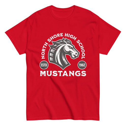 North Shore High School Mustangs Red Classic Unisex T-shirt 208