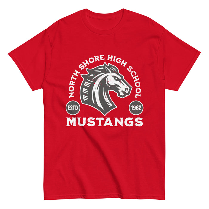 North Shore High School Mustangs Red Classic Unisex T-shirt 208