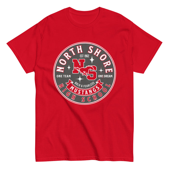 North Shore High School Mustangs Red Classic Unisex T-shirt 215