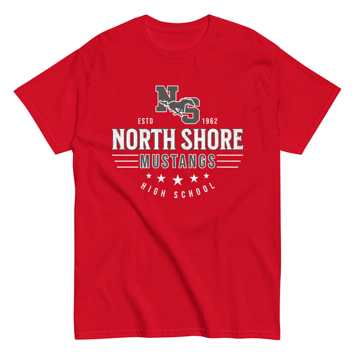 North Shore High School Mustangs Red Classic Unisex T-shirt 217