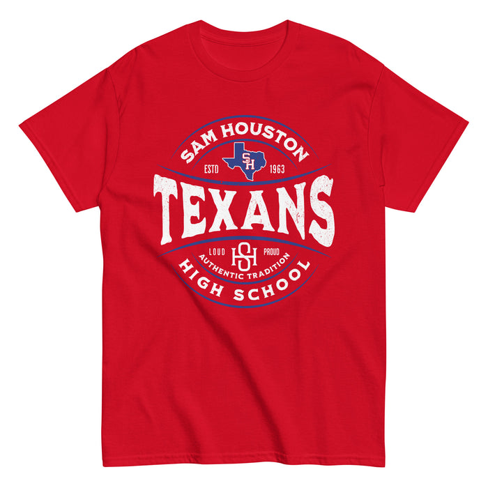 Sam Houston High School Texans Red Classic Unisex T-shirt 218