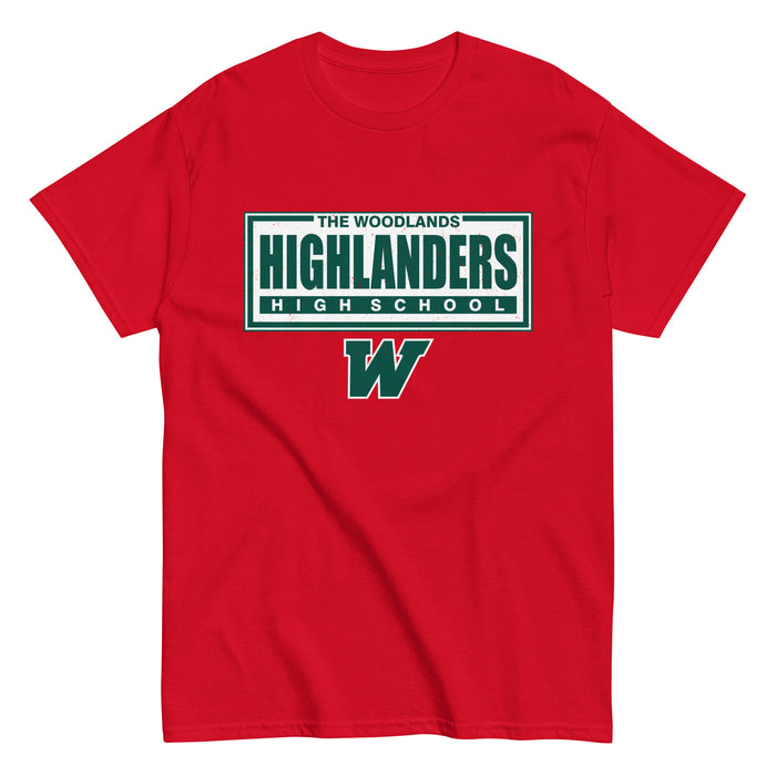 The Woodlands High School Highlanders Red Classic Unisex T-shirt 049