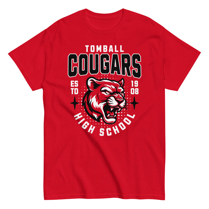 Tomball High School Cougars Red Classic Unisex T-shirt 204