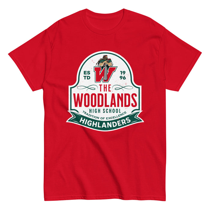 The Woodlands High School Highlanders Red Classic Unisex T-shirt 219