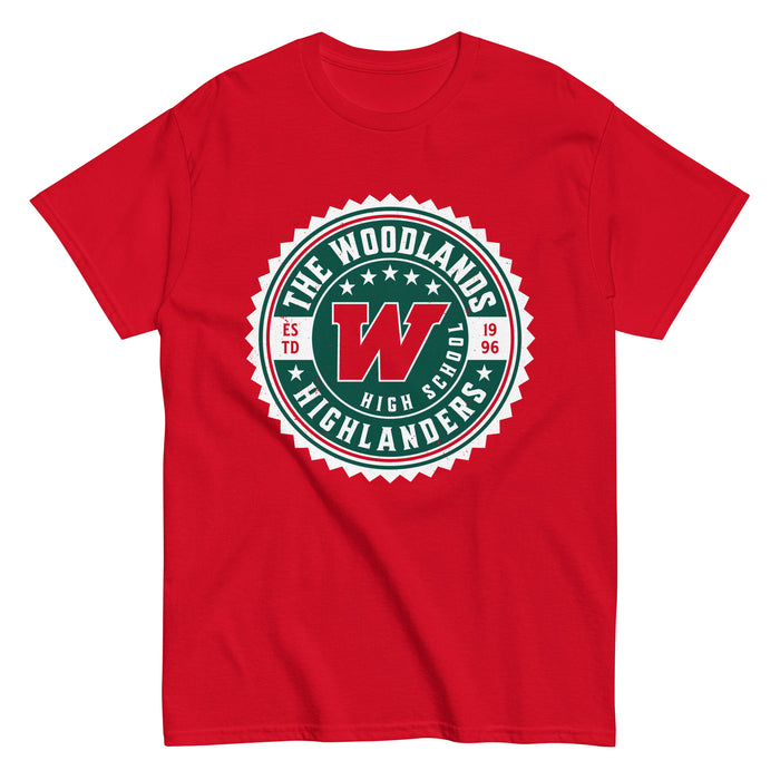 The Woodlands High School Highlanders Red Classic Unisex T-shirt 203
