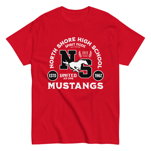 North Shore High School Mustangs Red Classic Unisex T-shirt 208