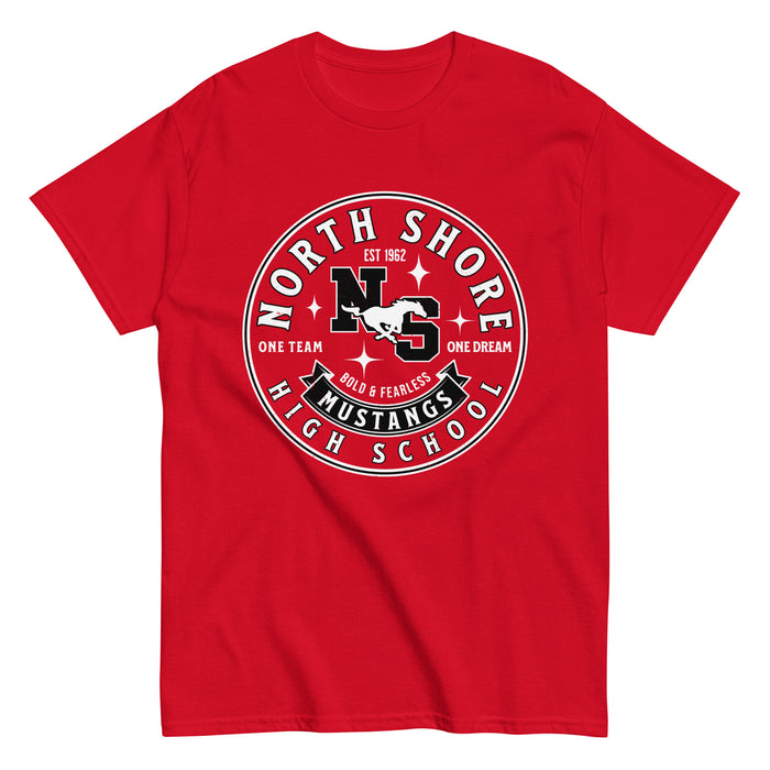 North Shore High School Mustangs Red Classic Unisex T-shirt 215