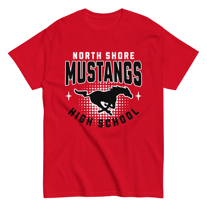North Shore High School Mustangs Red Classic Unisex T-shirt 204