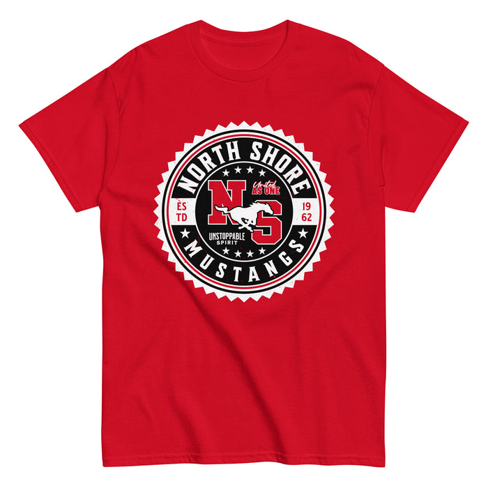North Shore High School Mustangs Red Classic Unisex T-shirt 203