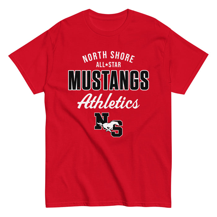 North Shore High School Mustangs Red Classic Unisex T-shirt 034