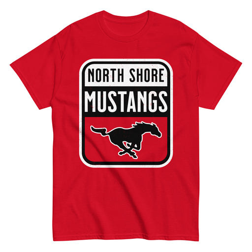 North Shore High School Mustangs Red Classic Unisex T-shirt 001