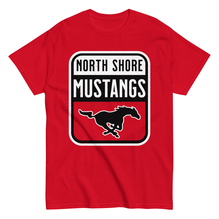 North Shore High School Mustangs Red Classic Unisex T-shirt 001