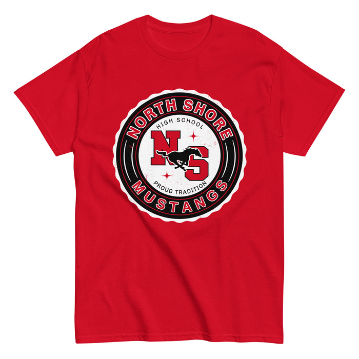 North Shore High School Mustangs Red Classic Unisex T-shirt 216