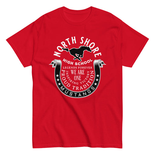 North Shore High School Mustangs Red Classic Unisex T-shirt 229