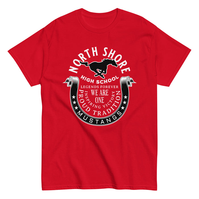 North Shore High School Mustangs Red Classic Unisex T-shirt 229