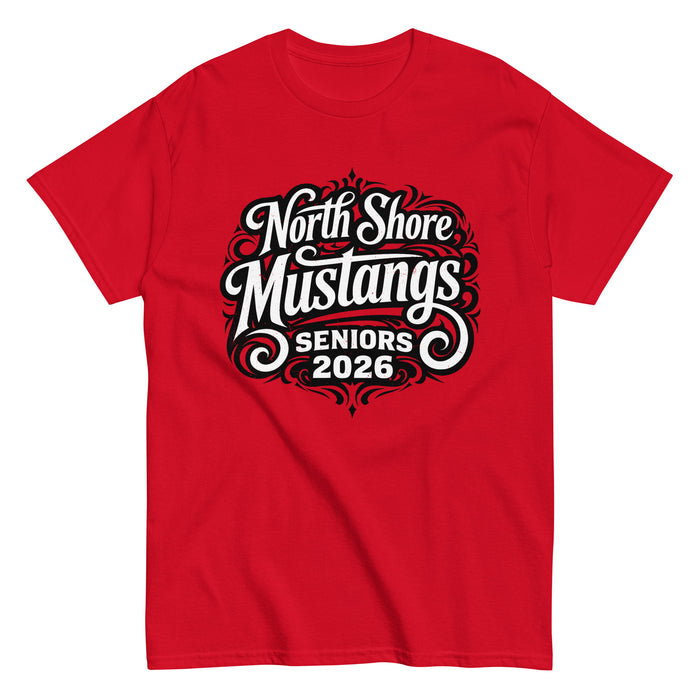 North Shore High School Mustangs Red Classic Unisex T-shirt 254