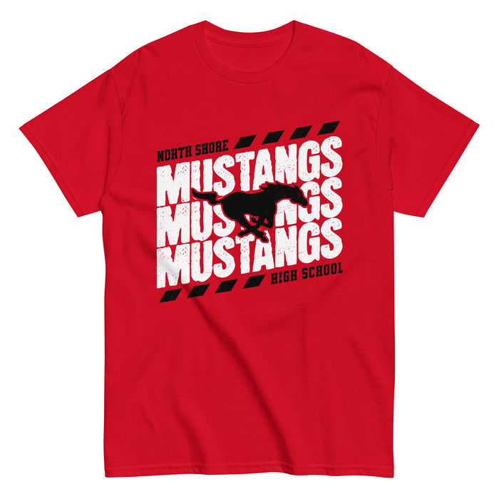North Shore High School Mustangs Red Classic Unisex T-shirt 223