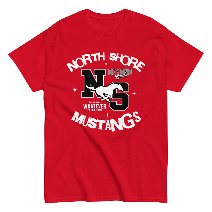 North Shore High School Mustangs Red Classic Unisex T-shirt 228
