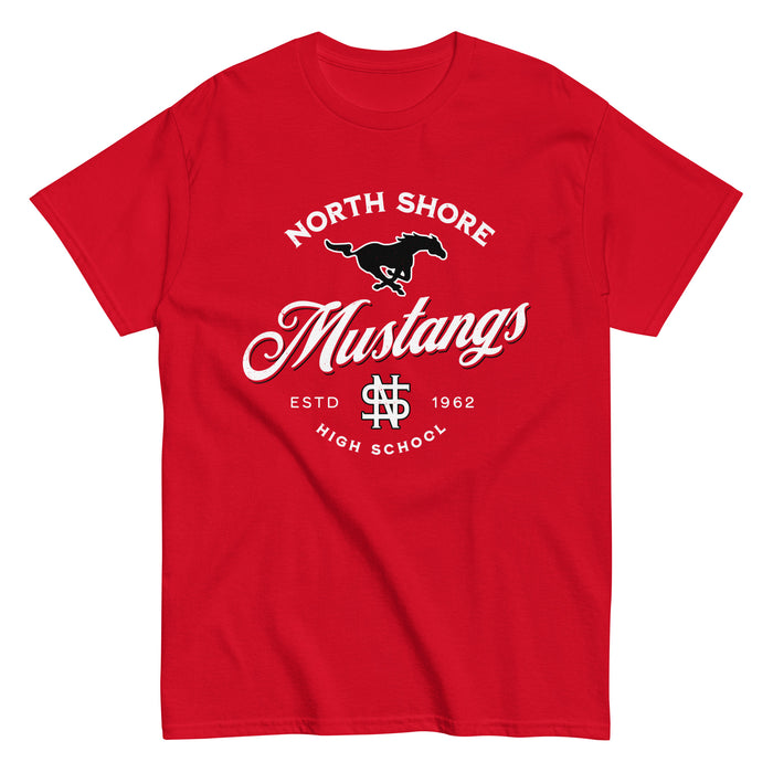 North Shore High School Mustangs Red Classic Unisex T-shirt 226