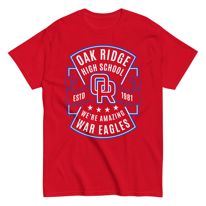 Oak Ridge High School War Eagles Red Classic Unisex T-shirt 207