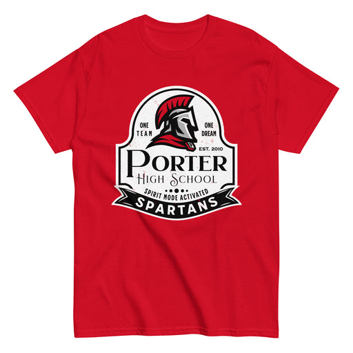 Porter High School Spartans Red Classic Unisex T-shirt 219