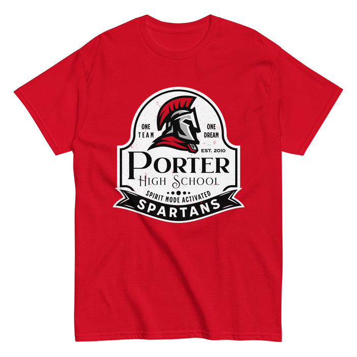 Porter High School Spartans Red Classic Unisex T-shirt 219