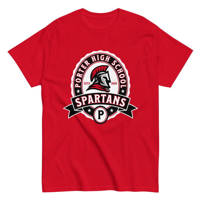 Porter High School Spartans Red Classic Unisex T-shirt 212