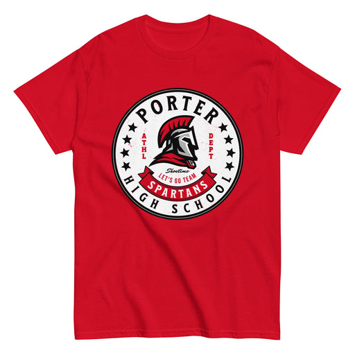 Porter High School Spartans Red Classic Unisex T-shirt 215