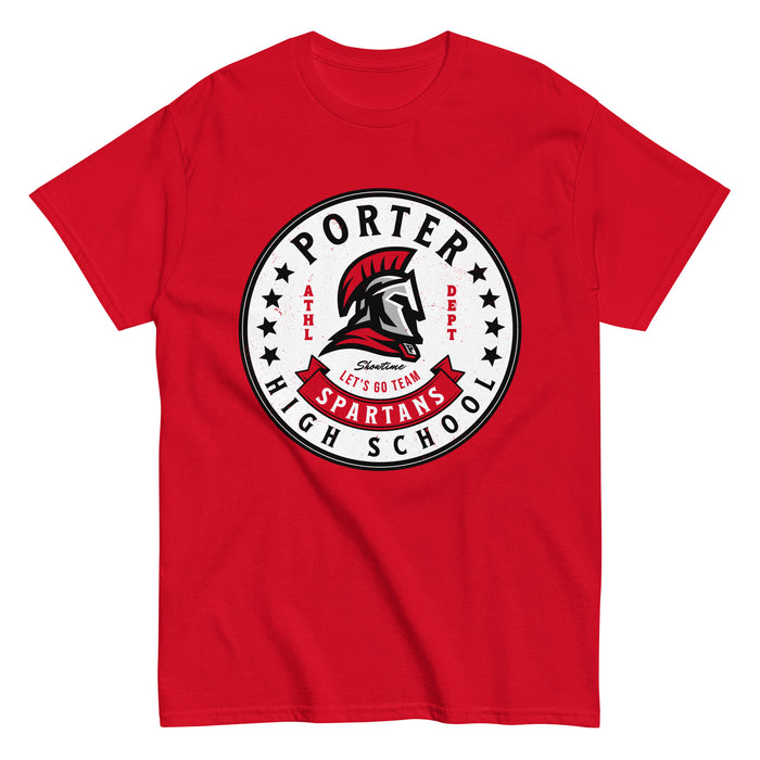 Porter High School Spartans Red Classic Unisex T-shirt 215