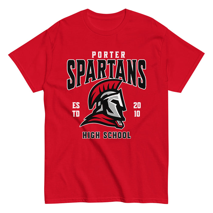 Porter High School Spartans Red Classic Unisex T-shirt 213