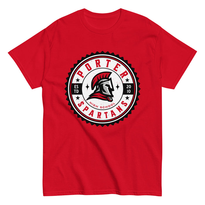 Porter High School Spartans Red Classic Unisex T-shirt 203