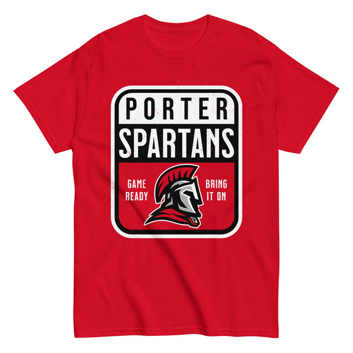 Porter High School Spartans Red Classic Unisex T-shirt 001