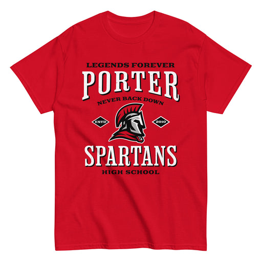 Porter High School Spartans Red Classic Unisex T-shirt 230