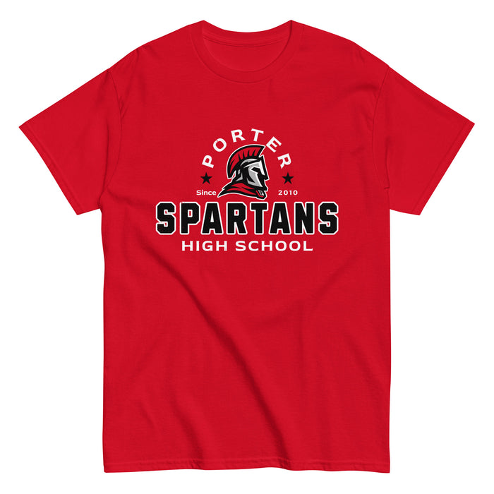 Porter High School Spartans Red Classic Unisex T-shirt 222