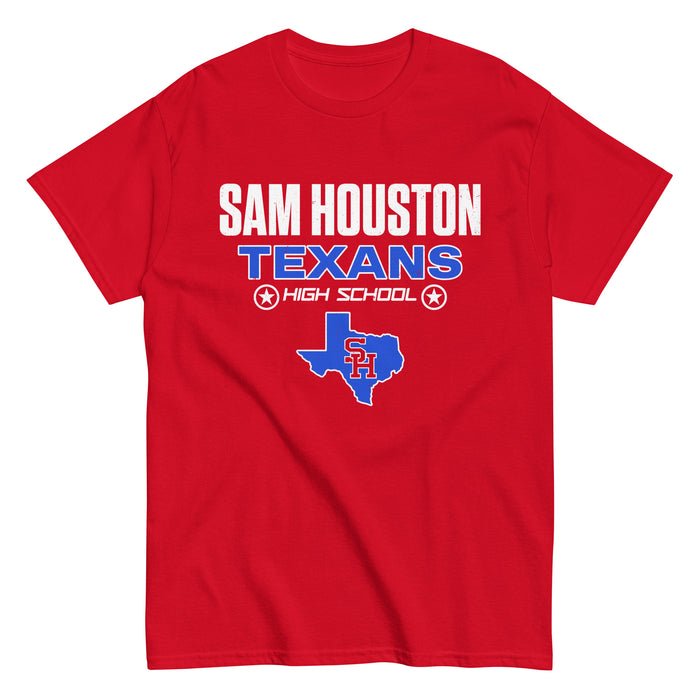Sam Houston High School Texans Red Classic Unisex T-shirt 003
