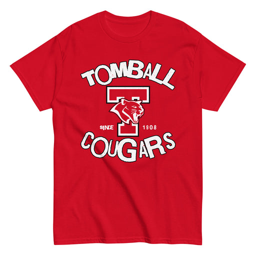 Tomball High School Cougars Classic Unisex Red T-shirt 228