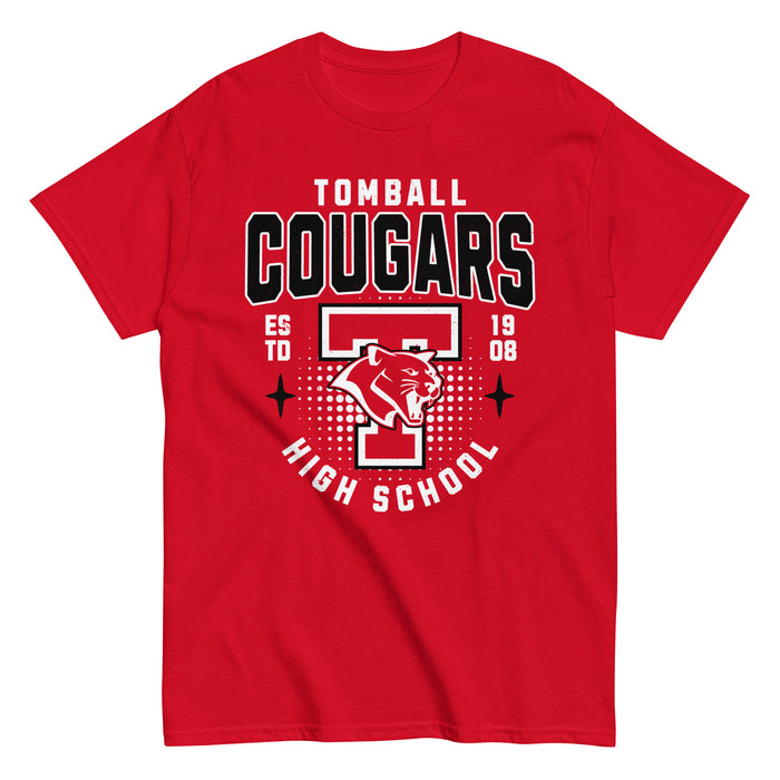 Tomball High School Cougars Classic Unisex Red T-shirt 204