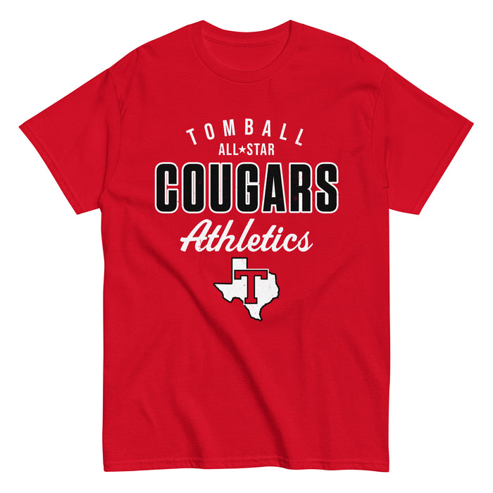 Tomball High School Cougars Classic Unisex Red T-shirt 034