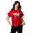 Woman wearing Tomball High School Cougars Classic Unisex Red T-shirt 021