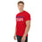 Man wearing Sam Houston High School Texans Red Classic Unisex T-shirt 017