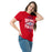 Woman wearing Duncanville High School Panthers Red Classic Unisex T-shirt 210