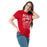 Woman wearing Katy High School Tigers Red Classic Unisex  T-shirt 240