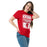 Woman wearing Katy High School Tigers Red Classic Unisex  T-shirt 001